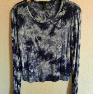 Blue Tie Dye Crop Top